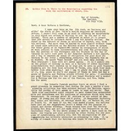 Letter to Secretaries from W. White