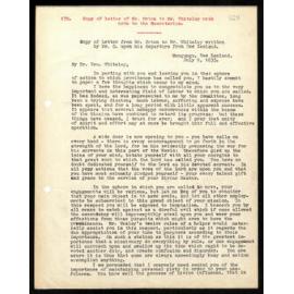 Letter to Mr. Whiteley from Mr. Orton