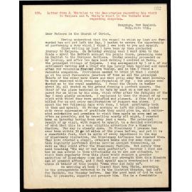 Letter to Secretaries from J. Whiteley