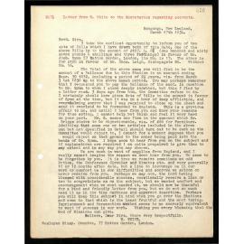 Letter to Secretaries from W. White