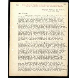 Letter to Secretaries from J. Whiteley