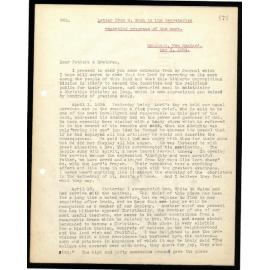 Letter to Secretaries from W. Woon
