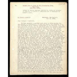 Letter to Secretaries from W. Woon