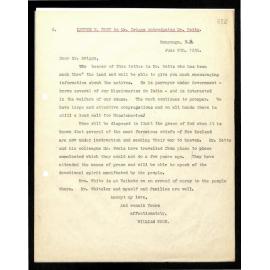 Letter to Mr. Briggs from W. Woon