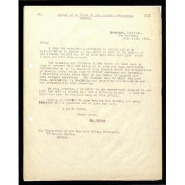 Letter to Secretaries from W. White