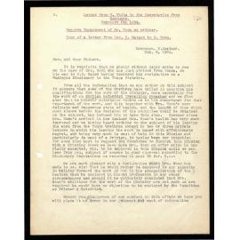 Letter to Secretaries from W. White