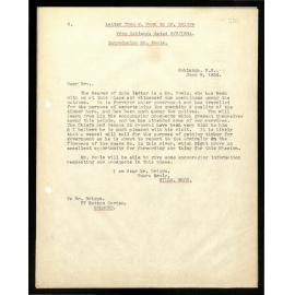 Letter to Mr. Briggs to W. Woon