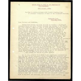 Letter to Secretaries from W. Woon