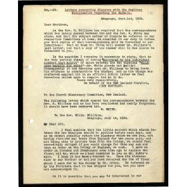 Letter to Rev. William Williams and Secretaries from W. White