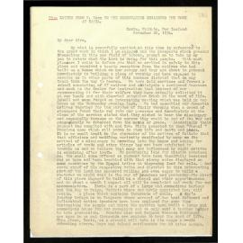 Letter to Secretaries from W. Woon