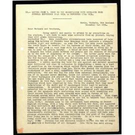 Letter and journal extracts to Secretaries from W. Woon