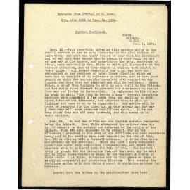 Journal extracts to Secretaries from W. Woon