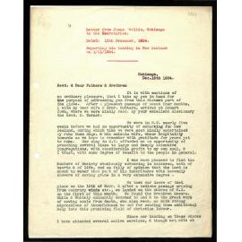 Letter to Secretaries from James Wallis