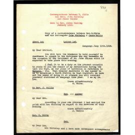 Letters to Rev. Jabez Bunting from W. White, J. Whiteley, and J. Wallis