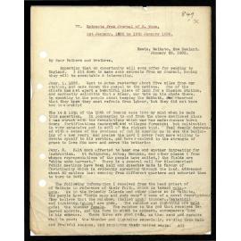 Journal extracts to Secretaries from W. Woon