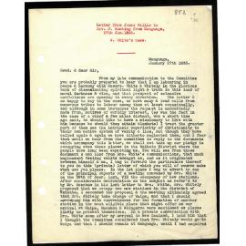 Letter to Rev. J. Bunting from James Wallis