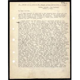 Letter to Mr. Briggs from W. Woon