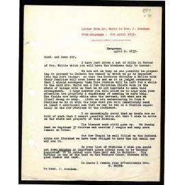 Letter to Rev. J. Beecham from Mr. White