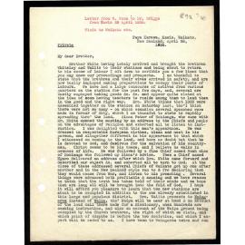 Letter to Mr. Briggs from W. Woon