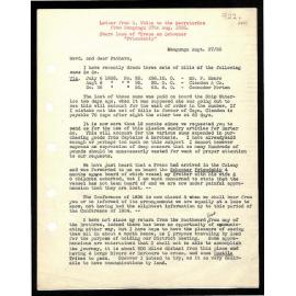 Letter to Secretaries from W. White