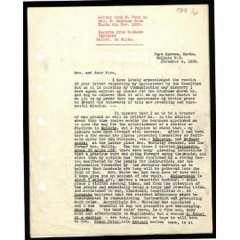 Letter to Rev. J. Beecham from W. Woon