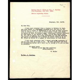 Letter to Rev. J. Beecham from W. White
