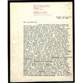 Letter to Rev. J. Beecham from W. Woon