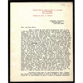 Letter to Rev. J. Beecham from W. Woon
