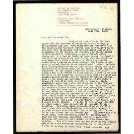 Letter to Dr. Bunting from W. Woon