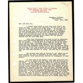 Letter to Rev. J. Beecham from W. Woon