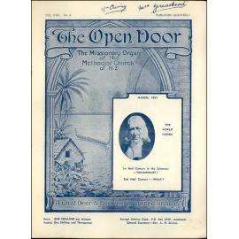  The Open Door - The Missionary Organ of the Methodist Church of New Zealand - Vol. 30 No. 4 (March, 1951)