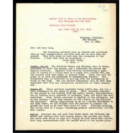 Journal extracts to Secretaries from W. Woon