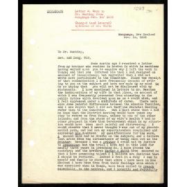 Letter to Dr. Bunting from W. Woon