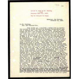 Letter to Dr. Bunting from W. Woon