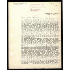 Letter to Wesleyan Missionary Committee from W. Woon