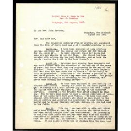 Letter to Rev. J. Beecham from W. Woon