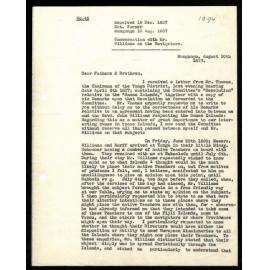 Letter to Wesleyan Missionary Committee from N. Turner