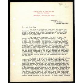 Letter to Rev. J. Beecham from W. Woon