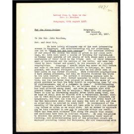 Letter to Rev. J. Beecham from W. Woon