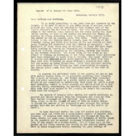 Report to Secretaries from N. Turner