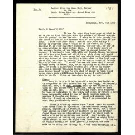 Letter to Rev. Jabez Bunting from Rev. N. Turner