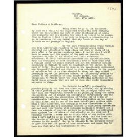 Letter to Wesleyan Missionary Committee from James Wallis