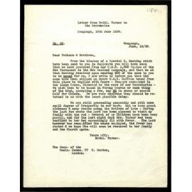 Letter to Secretaries from Nathl. Turner