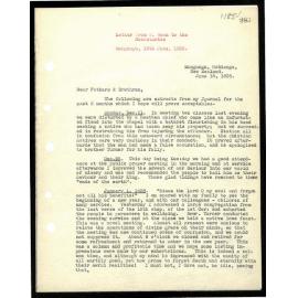Letter to Secretaries from W. Woon