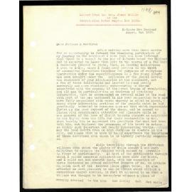 Letter to Secretaries from Rev. James Wallis