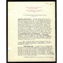 Journal extracts to Secretaries from Jas Buller