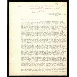 Letter to Secretaries from Rev. James Buller