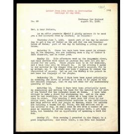 Letter to Secretaries from John Hobbs