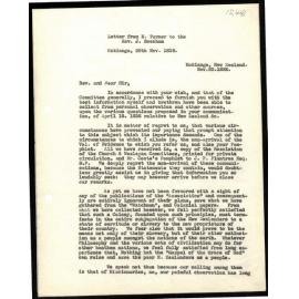 Letter to Rev. J. Beecham from N. Turner