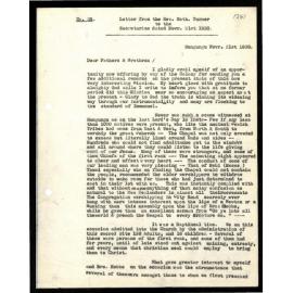 Letter to Secretaries from Rev. N. Turner